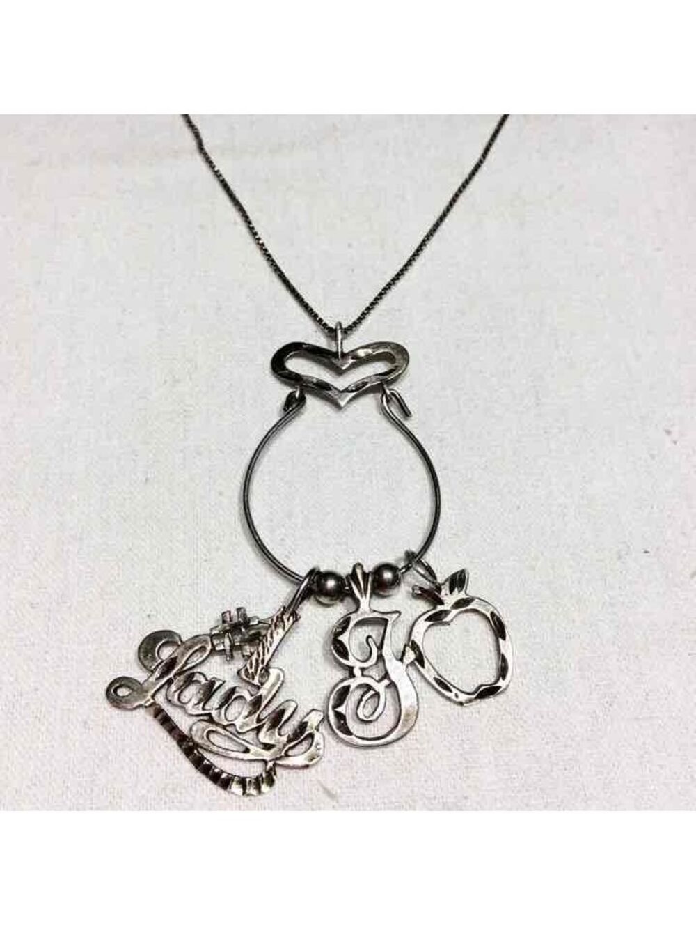 #1 LADY STERL PENDANT NECKLACE W/ CHARMS